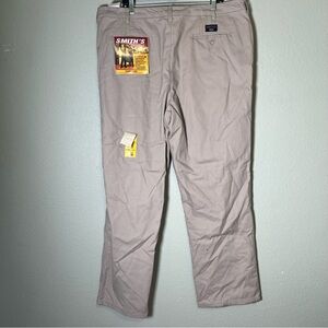 NWT Smith’s Workwear Men’s Khaki Pants Size 42x34 Flannel Lined